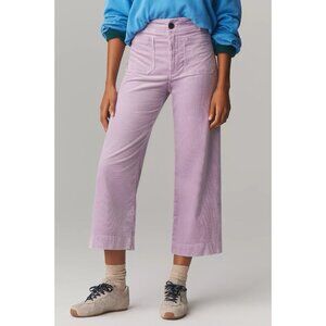 Anthropologie Maeve Colette Corduroy Pants Cropped Wide-Leg Womens 27 Lavender
